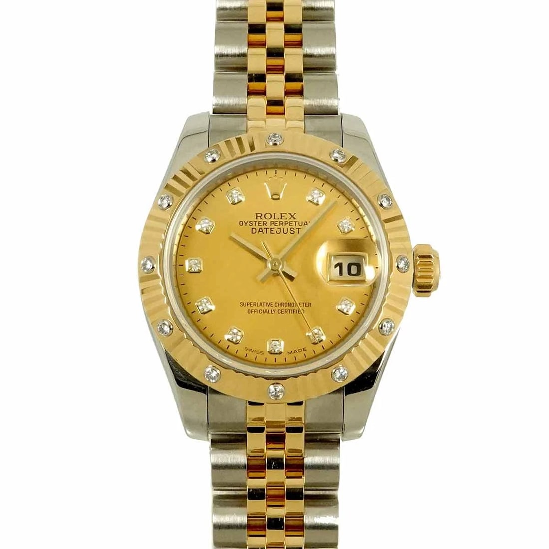 ROLEX DATEJUST 750 YELLOW GOLD DIAMOND WATCH (1 of 4)