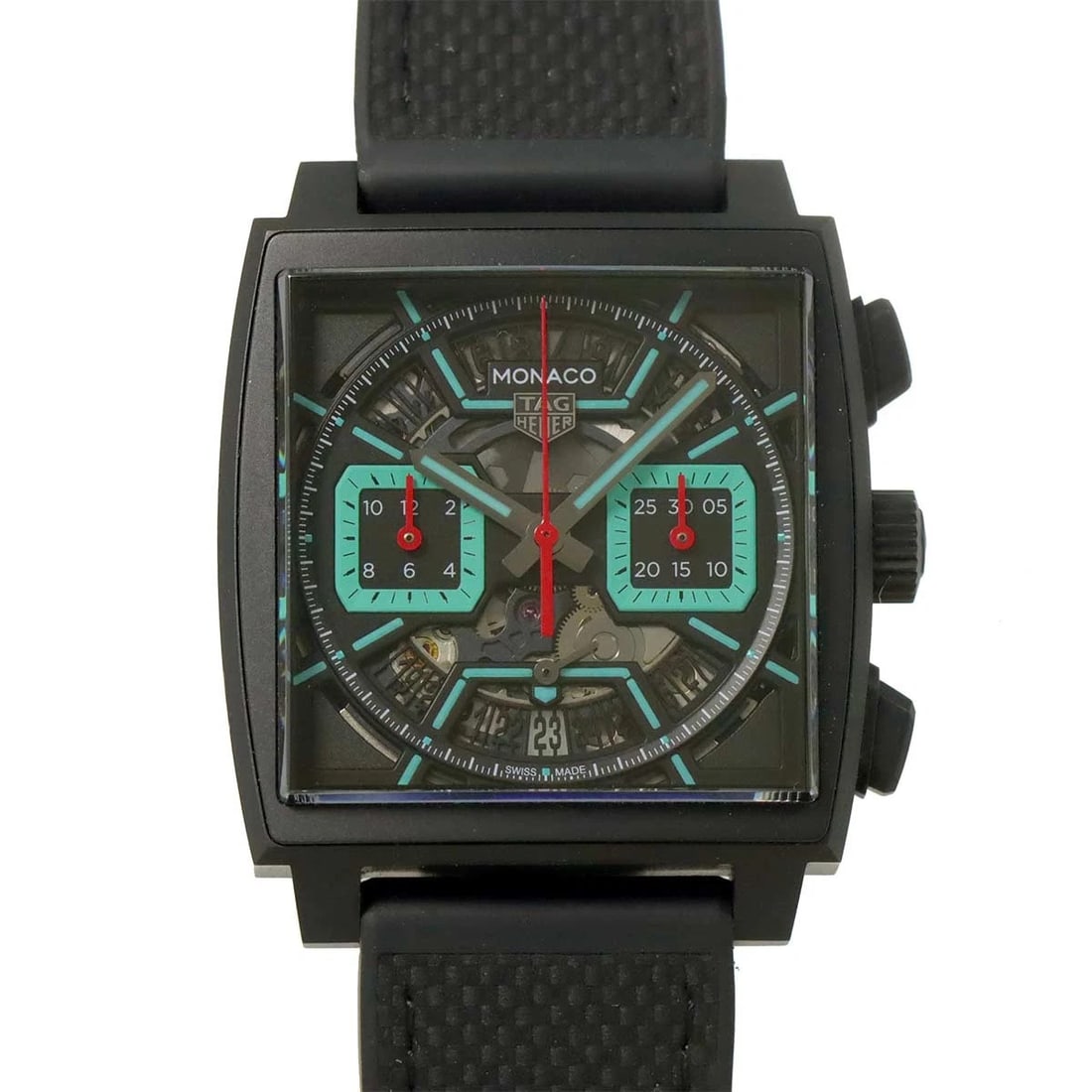 TAG HEUER MONACO CHRONOGRAPH WATCH: TAG Heuer Monaco Chronograph Watch Brand: TAG Heuer Type: Wristwatch Material: Titanium(DLC),Leather,Rubber Color: NONE Size: Case Size Length 47mm(included lag) Width 39mm(not included crown) Dep