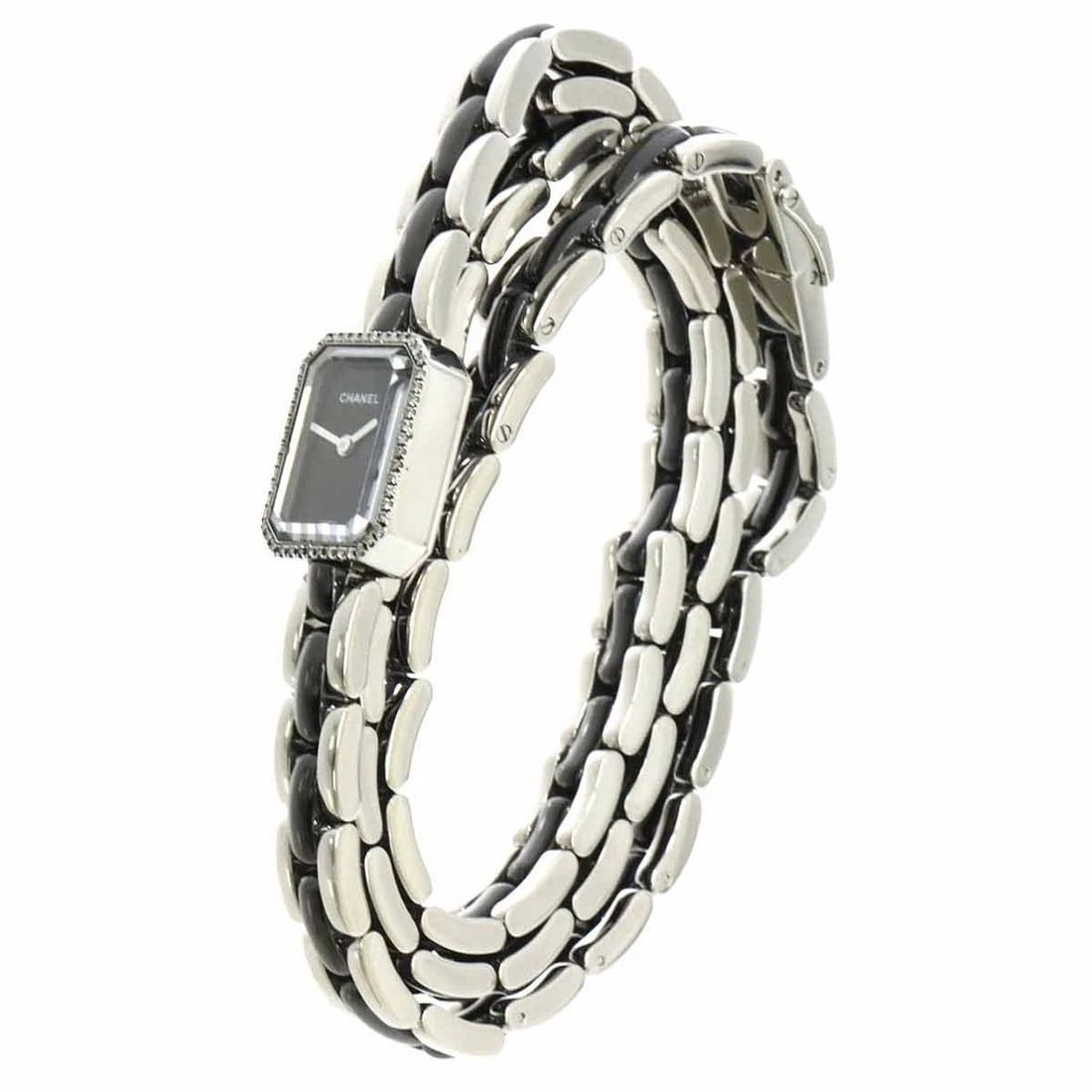 CHANEL PREMIERE DIAMOND BEZEL CERAMIC BLACK DIAL WATCH - 2
