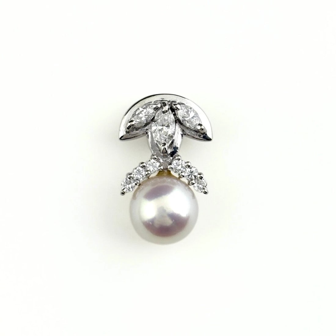 PEARL PENDANT HEAD PLATINUM MELEE DIAMOND PEARL (1 of 3)