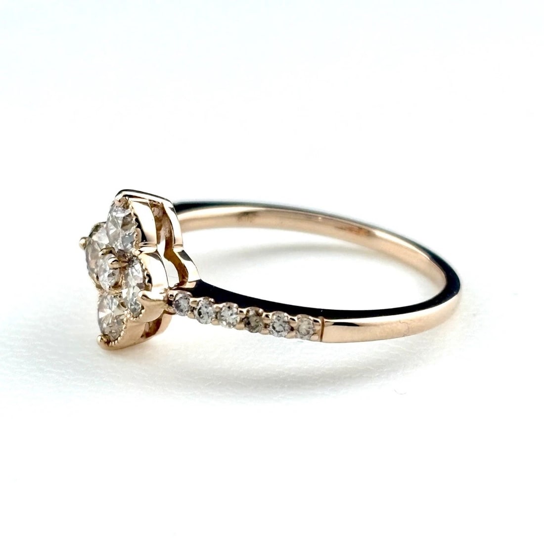 MELEE DIAMOND DESIGN PG PINK GOLD RING (1 of 2)