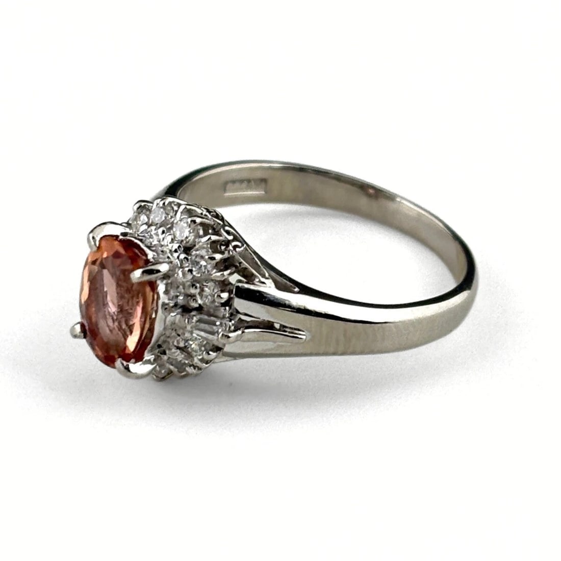IMPERIAL TOPAZ DESIGN PLATINUM MELEE DIAMOND RING: Imperial topaz design Platinum Melee diamond Ring Brand: Unbranded Type: Ring Material: Pt900, Color: Platinum Size: US 6 Accessories: None Accessories Notice: When purchasing pre-owned go