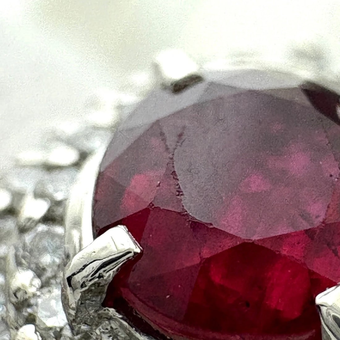 RUBY DESIGN PLATINUM MELEE DIAMOND RING PT900 RUBY DIAMOND - 4