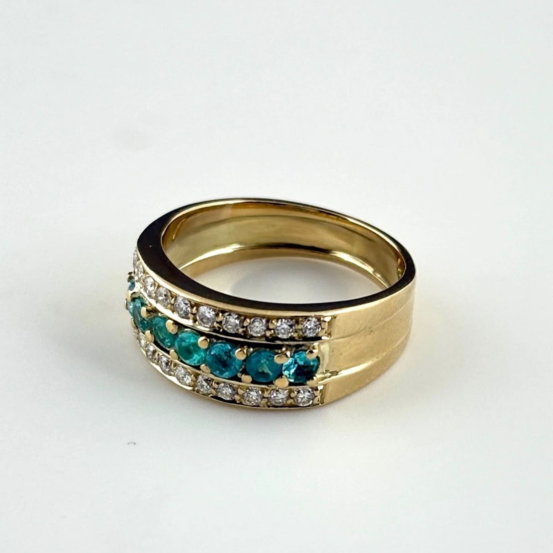 TOURMALINE DESIGN YG YELLOWGOLD MELEE DIAMOND RING (1 of 2)