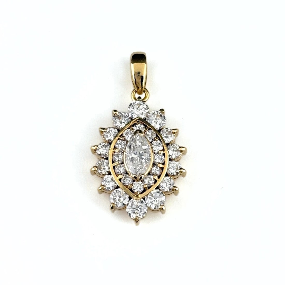 MELEE DIAMOND DESIGN PENDANT HEAD YG YELLOWGOLD (1 of 2)
