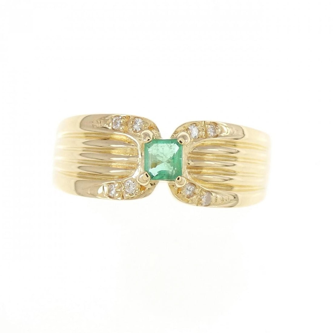 K18YG EMERALD RING - 2
