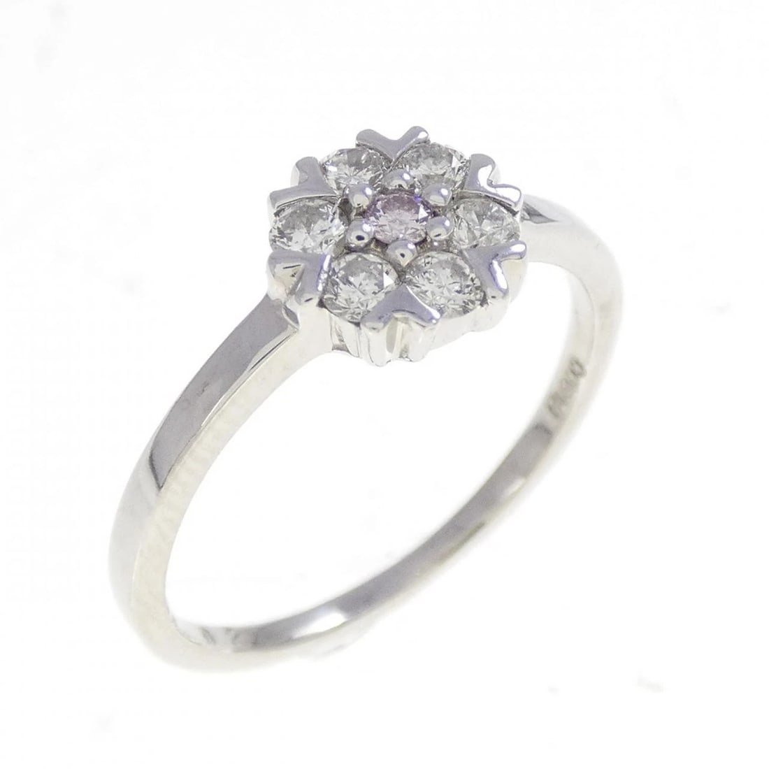 PT900 FLOWER PINK DIAMOND RING: PT900 Flower Pink Diamond Ring Brand: Unbranded Type: Ring Material: Platinum 900, Main Stone/Creation Natural Color: platinum Size: 6US Accessories: None Accessories Notice: When purchasing