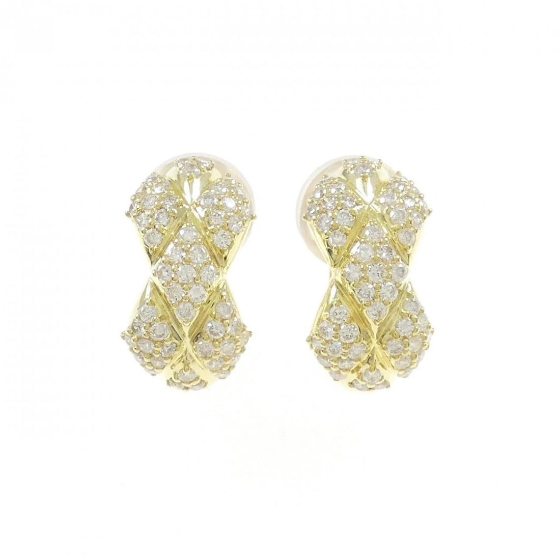 K18YG DIAMOND EARRINGS: K18YG Diamond Earrings Brand: Unbranded Type: Earrings Material: K18 Yellow Gold, Main Stone/Creation Natural Color: yellow gold Size: HxW: 17.2mmx9.1mm Accessories: None Accessories Notice: