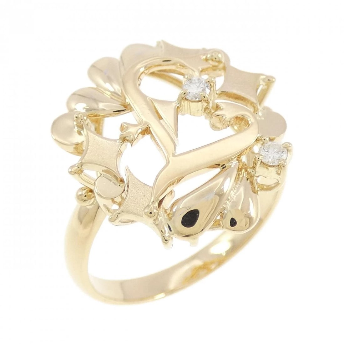 K18YG DIAMOND RING: K18YG Diamond Ring Brand: Unbranded Type: Ring Material: K18 Yellow Gold, Main Stone/Creation Natural Color: yellow gold Size: 7-7.5US Accessories: None Accessories Notice: When purchasing