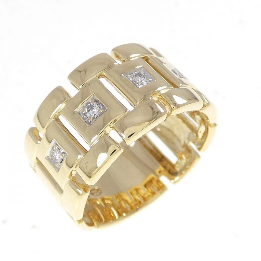 750YG DIAMOND RING: 750YG Diamond Ring Brand: Unbranded Type: Ring Material: 750 Yellow Gold, Main Stone/Creation Natural Color: Yellow Gold Size: 7-7.5 (US size) Accessories: None Accessories Notice: When