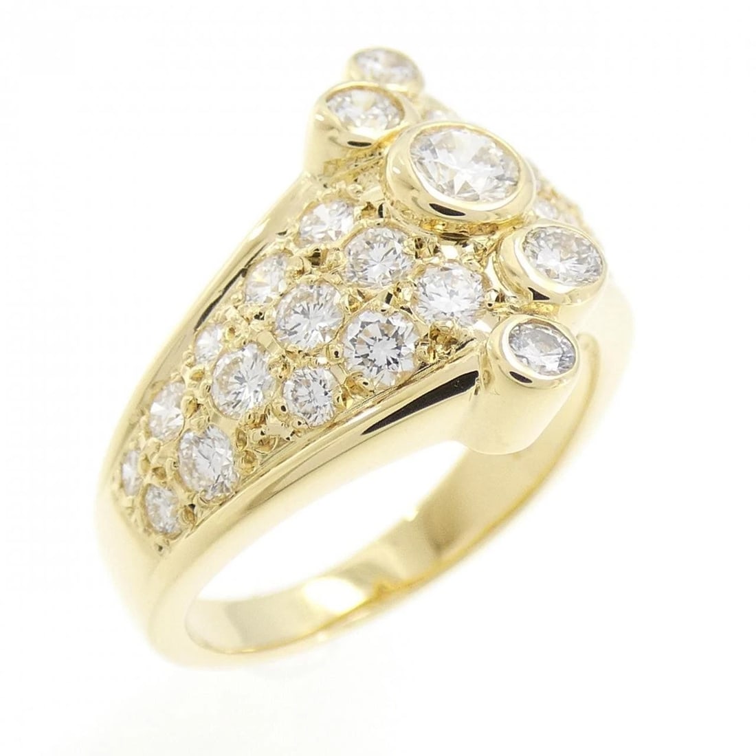 MIKIMOTO DIAMOND RING: MIKIMOTO Diamond Ring Brand: MIKIMOTO Type: Ring Material: K18 Yellow Gold, Main Stone/Creation Natural Color: Yellow Gold Size: 4.5-5 (US size) Accessories: None Accessories Notice: When