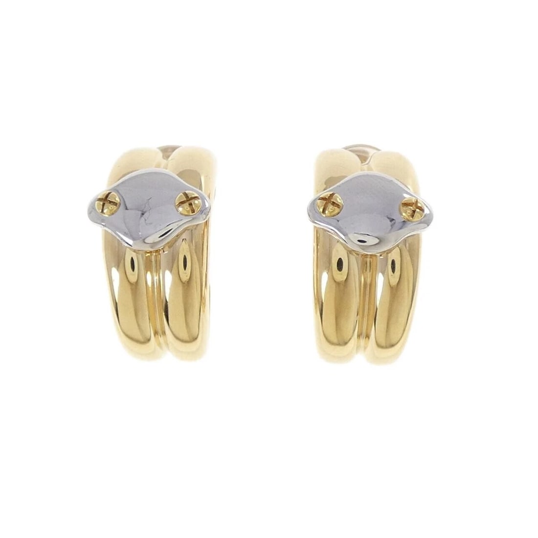 CHAUMET 750YG 750WG EARRINGS: CHAUMET 750YG 750WG Earrings Brand: CHAUMET Type: Earrings Material: 750 Yellow Gold 750 White Gold, Color: Yellow Gold Size: ActualSize HxW: 20.2mmx11.0mm Accessories: None Accessories