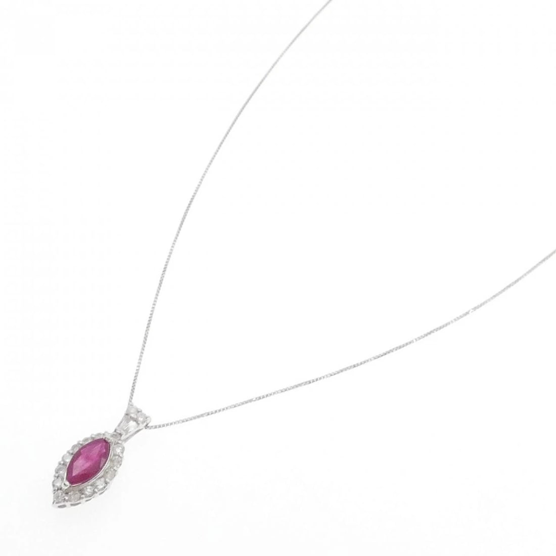 750WG K18WG RUBY NECKLACE - 2