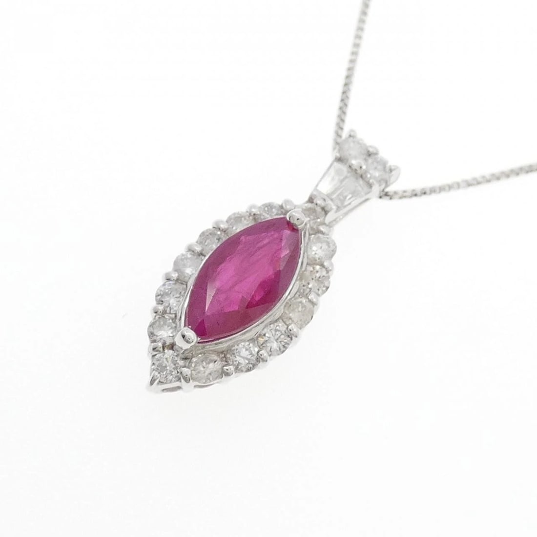750WG K18WG RUBY NECKLACE - 3