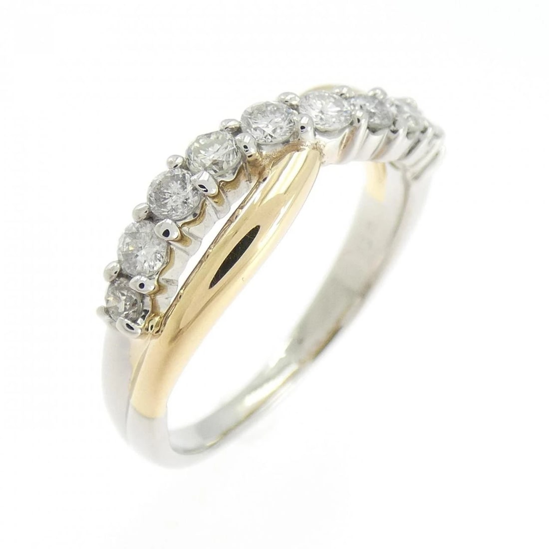 PT900 K18YG DIAMOND RING: PT900 K18YG Diamond Ring Brand: Unbranded Type: Ring Material: Platinum 900 K18 Yellow Gold, Main Stone/Creation Natural Color: platinum Size: 7US Accessories: None Accessories Notice: When