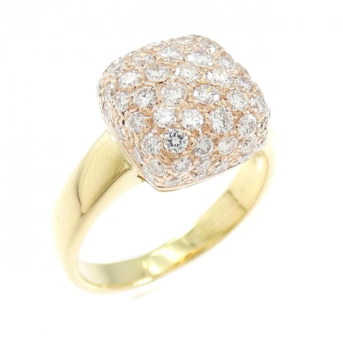 750PG 750YG DIAMOND RING: 750PG 750YG Diamond Ring Brand: Unbranded Type: Ring Material: 750 Pink Gold 750 Yellow Gold, Main Stone/Creation Natural Color: pink gold Size: 4.5-5US Accessories: None Accessories Notice: