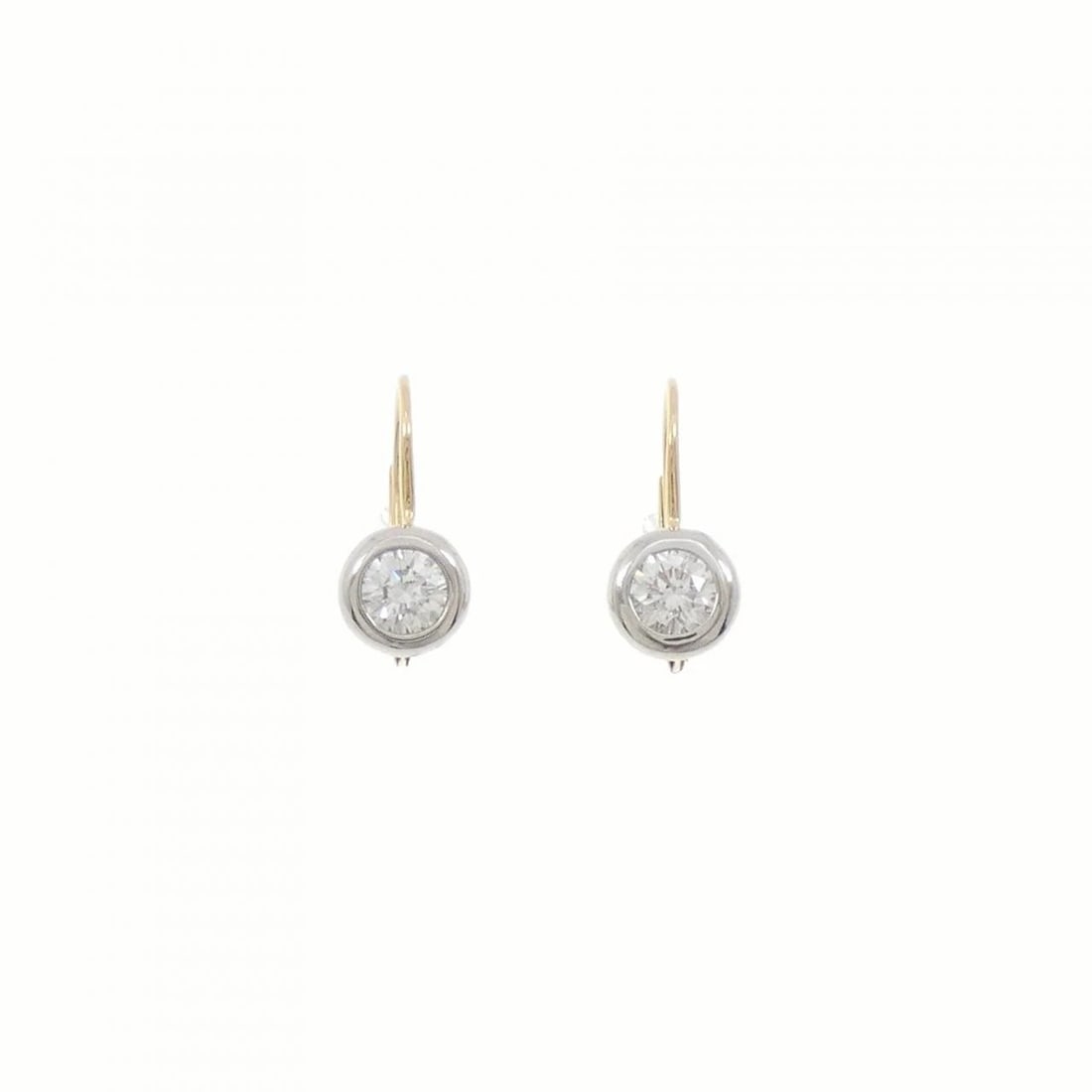 K18YG PT900 DIAMOND EARRINGS: K18YG PT900 Diamond Earrings Brand: Unbranded Type: Earrings Material: K18 Yellow Gold Platinum 900, Main Stone/Creation Natural Color: yellow gold Size: Diameter: 6.9mm Accessories: None