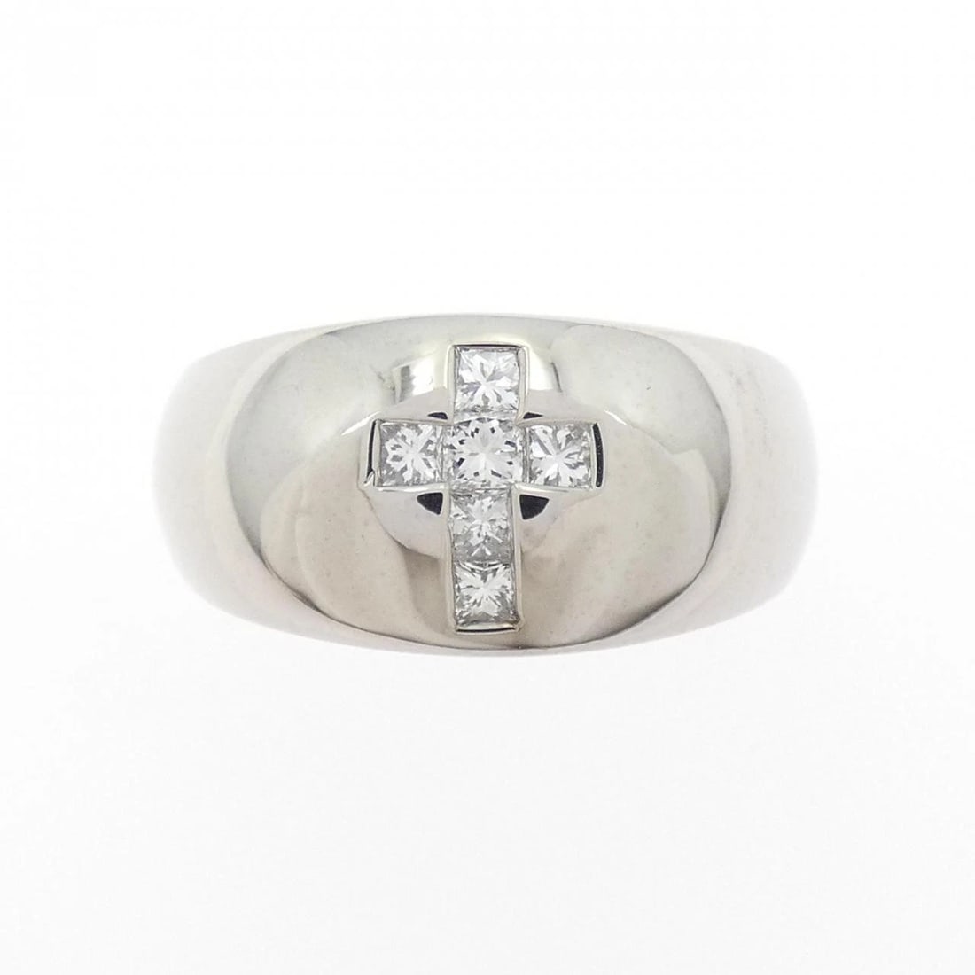 K18WG CROSS DIAMOND RING - 2