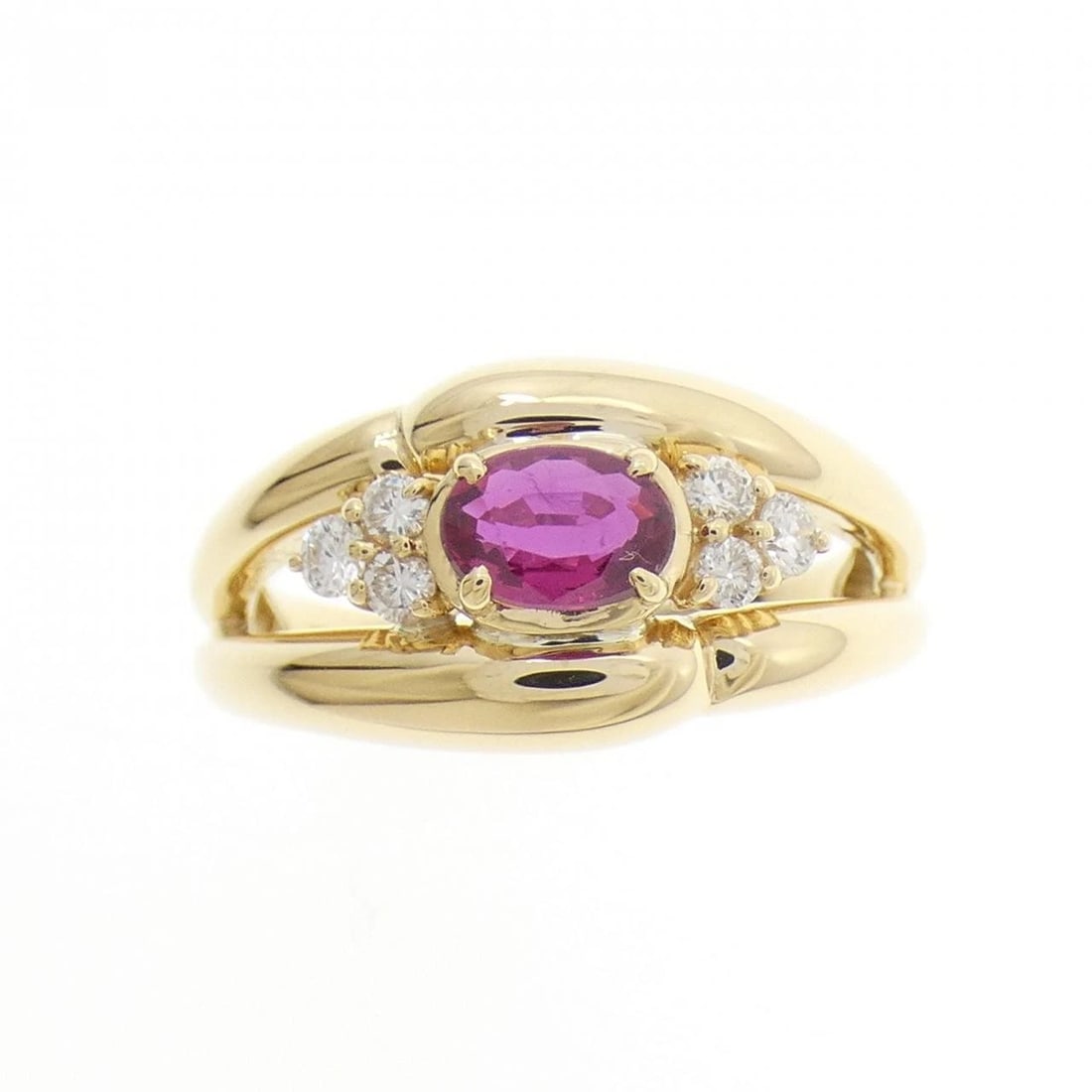 K18YG RUBY RING - 2