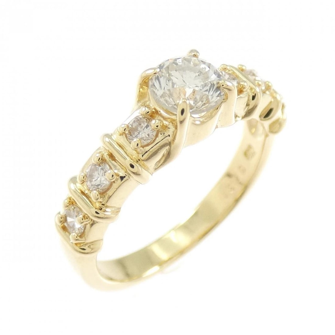 K18YG DIAMOND RING: K18YG Diamond Ring Brand: Unbranded Type: Ring Material: K18 Yellow Gold, Main Stone/Creation Natural Color: yellow gold Size: 6US Accessories: None Accessories Notice: When purchasing