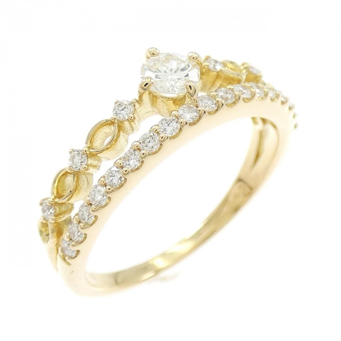 K18YG DIAMOND RING: K18YG Diamond Ring Brand: Unbranded Type: Ring Material: K18 Yellow Gold, Main Stone/Creation Natural Color: yellow gold Size: 6US Accessories: None Accessories Notice: When purchasing pre