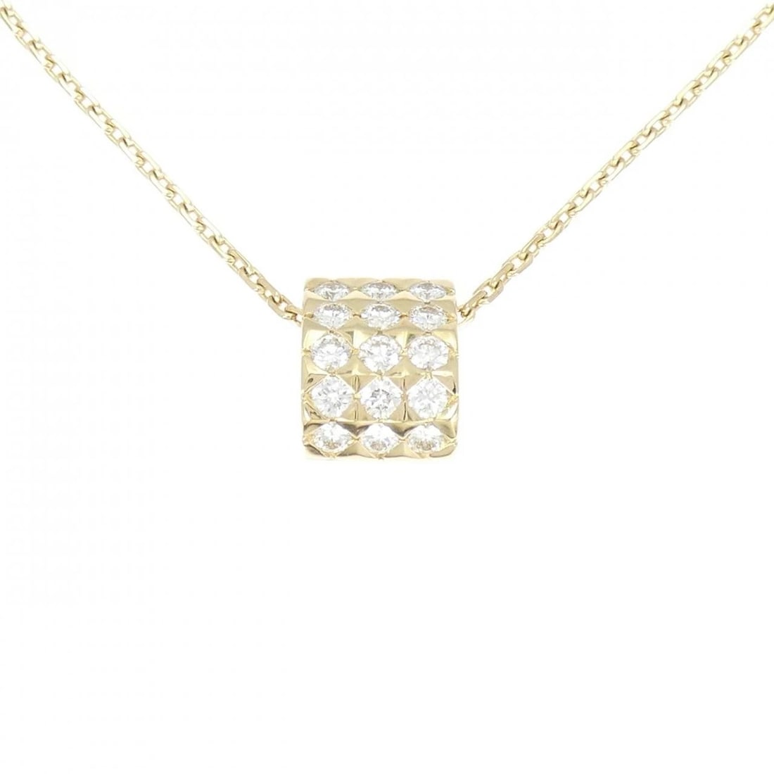 BOUCHERON DIAMANT NECKLACE: Boucheron Diamant Necklace Brand: Boucheron Type: Necklace Material: 750 Yellow Gold, Main Stone/Creation Natural Color: Yellow Gold Size: 39cm,ActualSize Pendant top H x W: 15.0mmx11.9mm