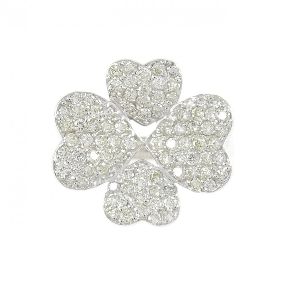 K18WG CLOVER DIAMOND RING - 2