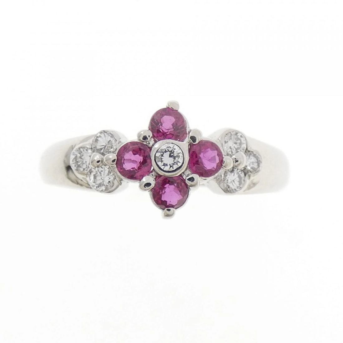 PT900 FLOWER RUBY RING - 2
