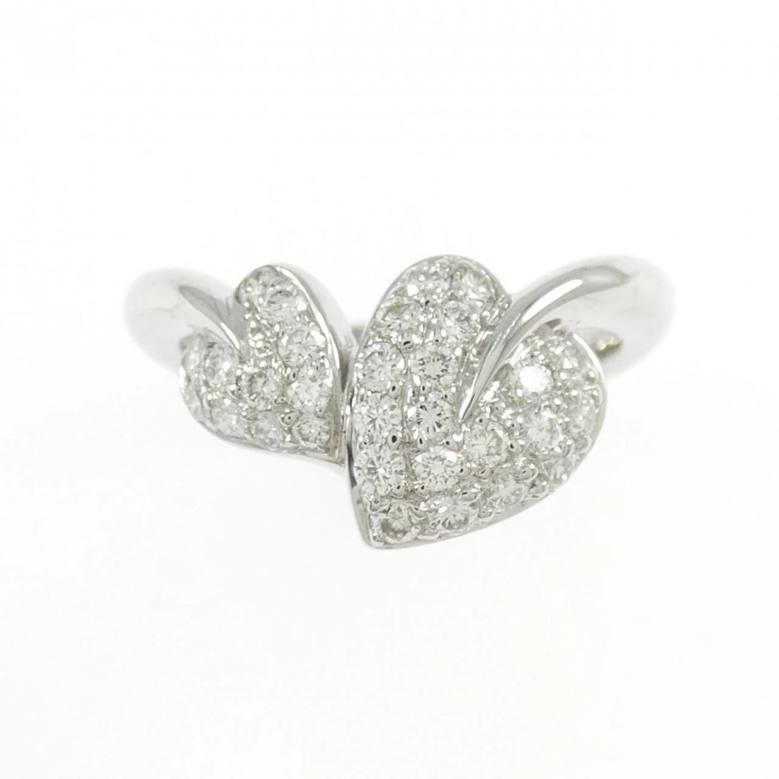 K18WG LEAF DIAMOND RING - 2