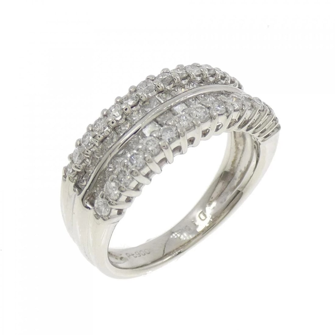 PT900 DIAMOND RING: PT900 Diamond Ring Brand: Unbranded Type: Ring Material: Platinum 900, Main Stone/Creation Natural Color: platinum Size: 6US Accessories: None Accessories Notice: When purchasing pre-owned