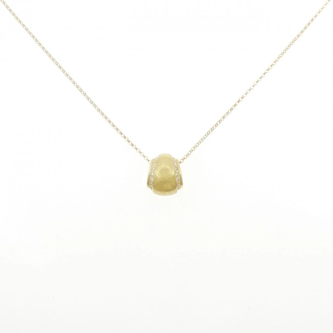 K18YG DIAMOND NECKLACE: K18YG Diamond Necklace Brand: Unbranded Type: Necklace Material: K18 Yellow Gold, Main Stone/Creation Natural Color: yellow gold Size: 46cm ActualSizePendant top H x W: 12.3mmx10.5mm Chain