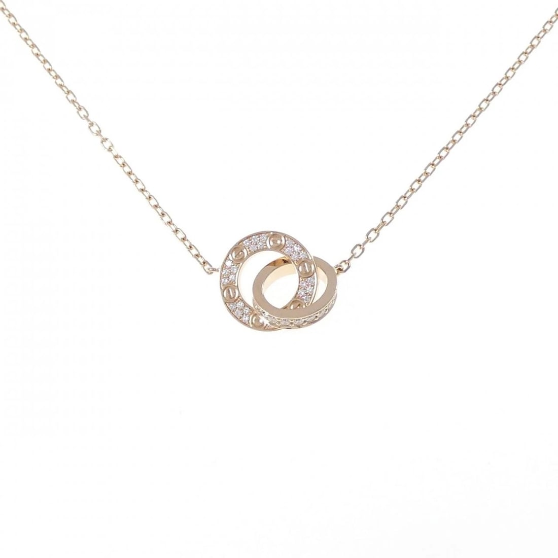 CARTIER LOVE NECKLACE: Cartier Love Necklace Brand: Cartier Type: Necklace Material: 750 Pink Gold, Main Stone/Creation Natural Color: Pink Gold Size: 38 41cm,ActualSize Motif Max. W: 12.8mm Chain Max. W: 1.5mm 