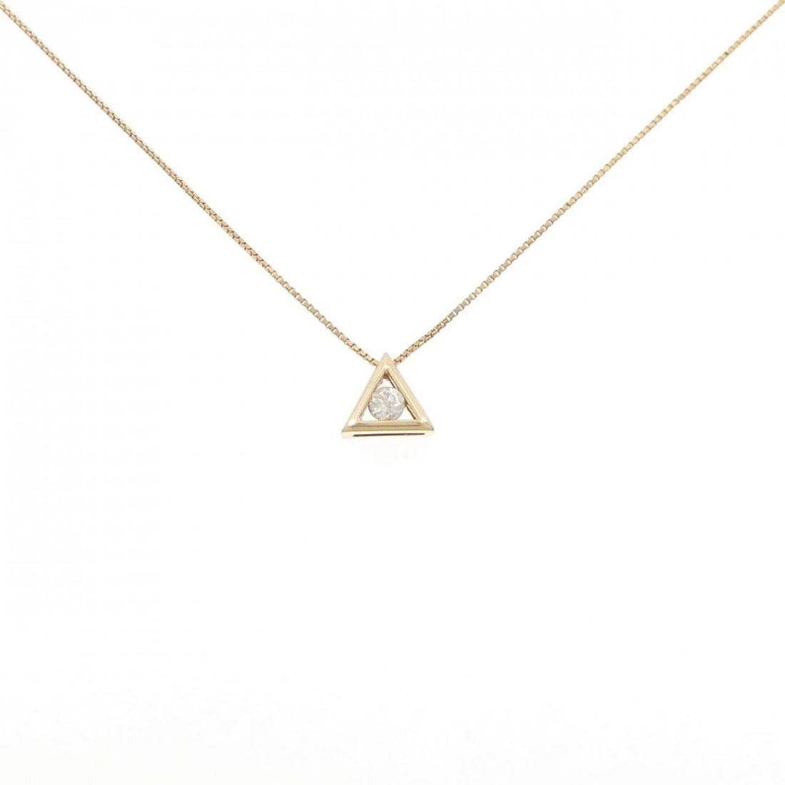 K18YG DIAMOND NECKLACE: K18YG Diamond Necklace Brand: Unbranded Type: Necklace Material: K18 Yellow Gold, Main Stone/Creation Natural Color: Yellow Gold Size: 37 41cmActualSizePendant top H x W: 7.8mmx8.6mm Chain