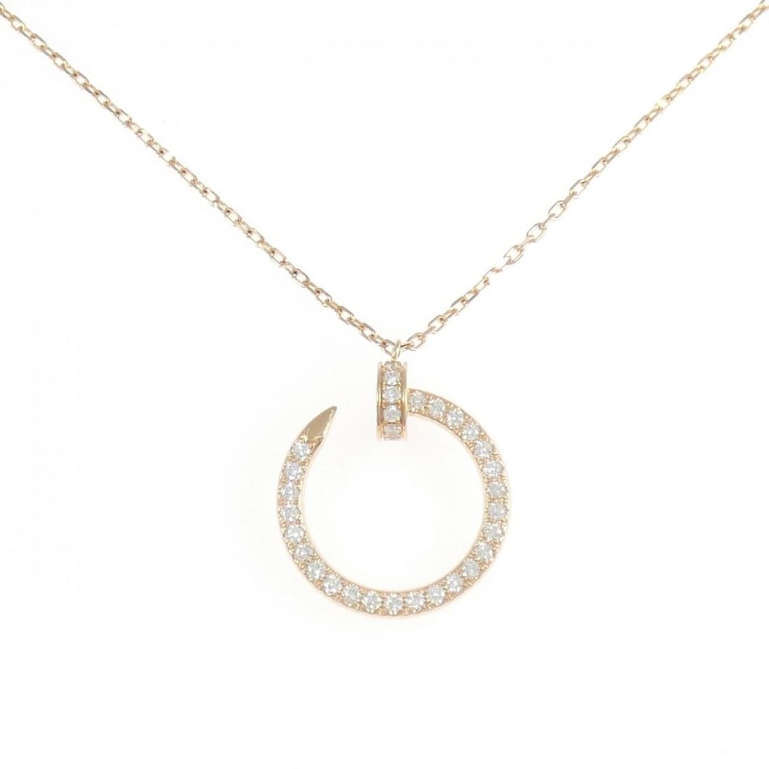 CARTIER JUSTE UN CLOU NECKLACE: Cartier Juste Un Clou Necklace Brand: Cartier Type: Necklace Material: 750 Pink Gold, Main Stone/Creation Natural Color: Pink Gold Size: 39/41cm,ActualSize Pendant top H x W: 22.4mmx18.6mm