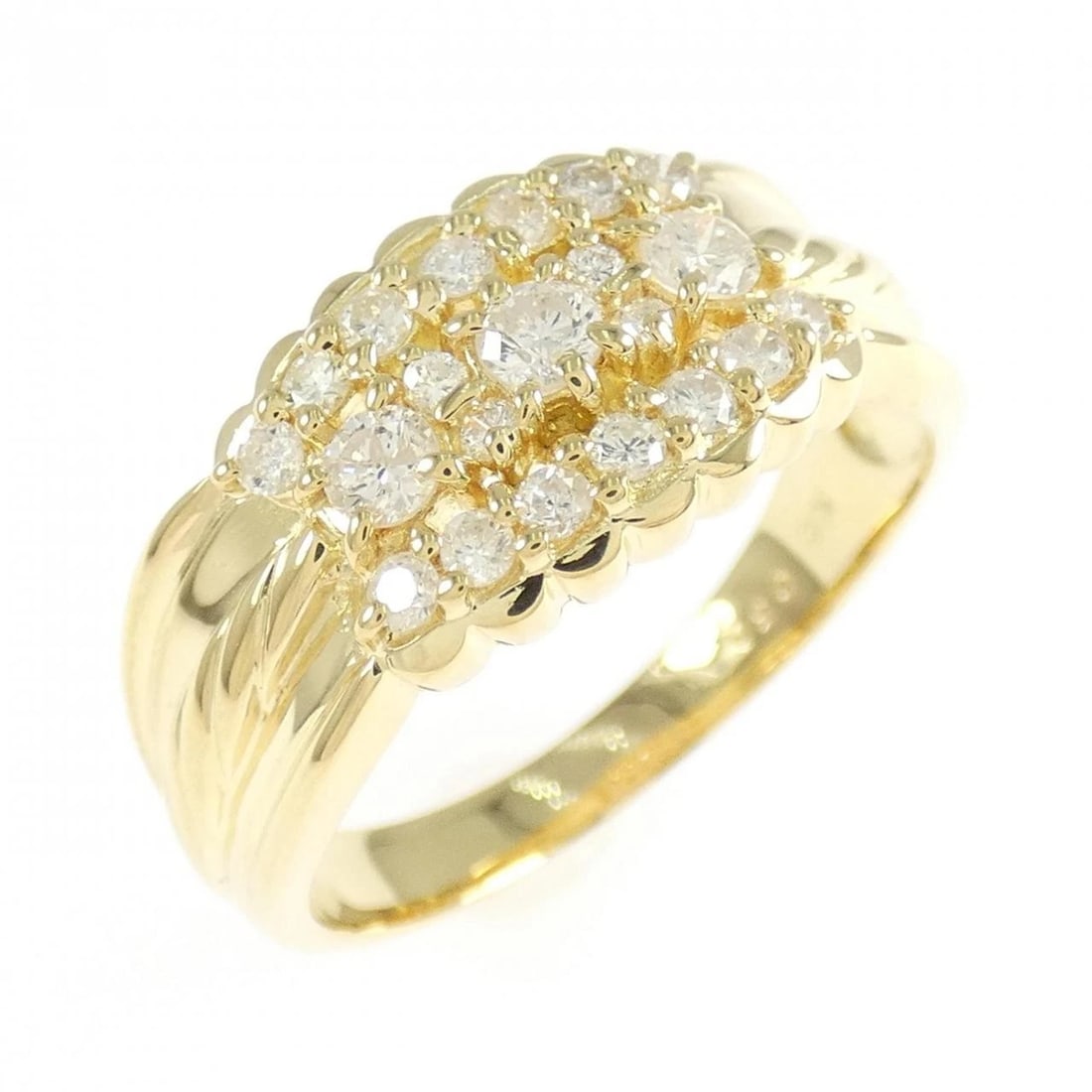 K18YG DIAMOND RING: K18YG Diamond Ring Brand: Unbranded Type: Ring Material: K18 Yellow Gold, Main Stone/Creation Natural Color: yellow gold Size: 8US Accessories: None Accessories Notice: When purchasing pre