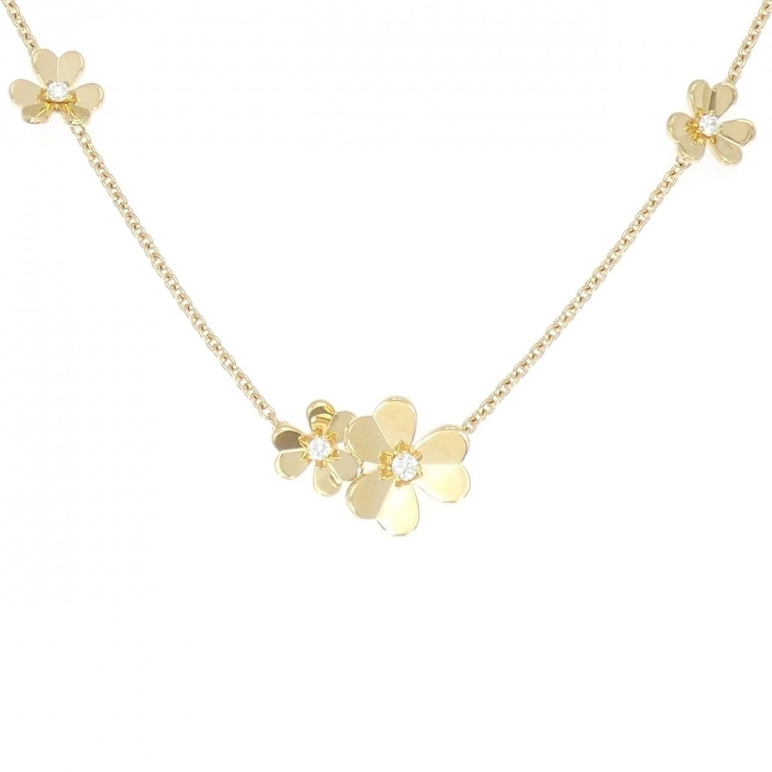 VAN CLEEF & ARPELS FRIVOLE 9FLOWERS NECKLACE: Van Cleef & Arpels Frivole 9Flowers Necklace Brand: Van Cleef & Arpels Type: Necklace Material: 750 Yellow Gold, Main Stone/Creation Natural Color: Yellow Gold Size: 50cm,ActualSize Motif Max.