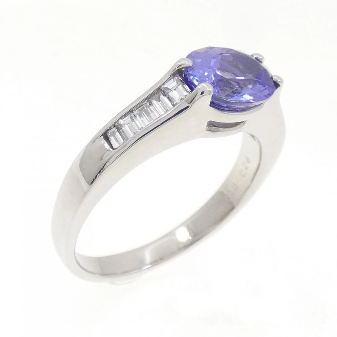 PT900 TANZANITE RING: PT900 Tanzanite Ring Brand: Unbranded Type: Ring Material: Platinum 900, Main Stone/Creation tanzanite Color: platinum Size: 6.5US Accessories: None Accessories Notice: When purchasing pre