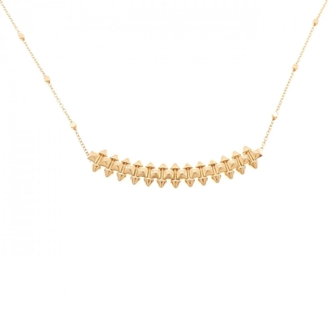 CARTIER CLASH SMALL NECKLACE: Cartier Clash Small Necklace Brand: Cartier Type: Necklace Material: 750 Pink Gold, Color: Pink Gold Size: 38 41cm,ActualSize Pendant top H x W: 6.3mmx41.1mm Chain Max. W: 1.5mm Accessories: