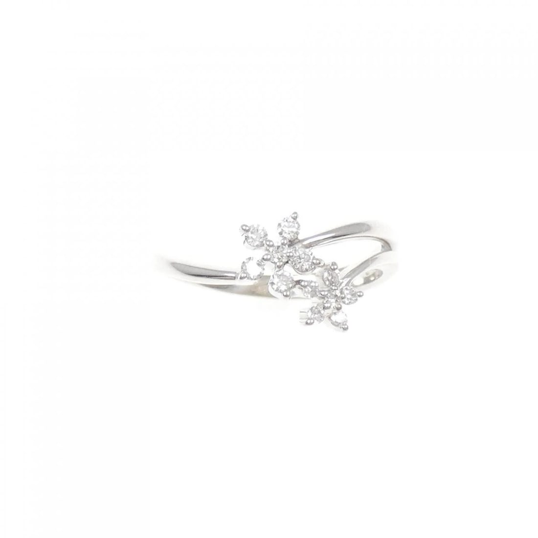 K18WG FLOWER DIAMOND RING - 2
