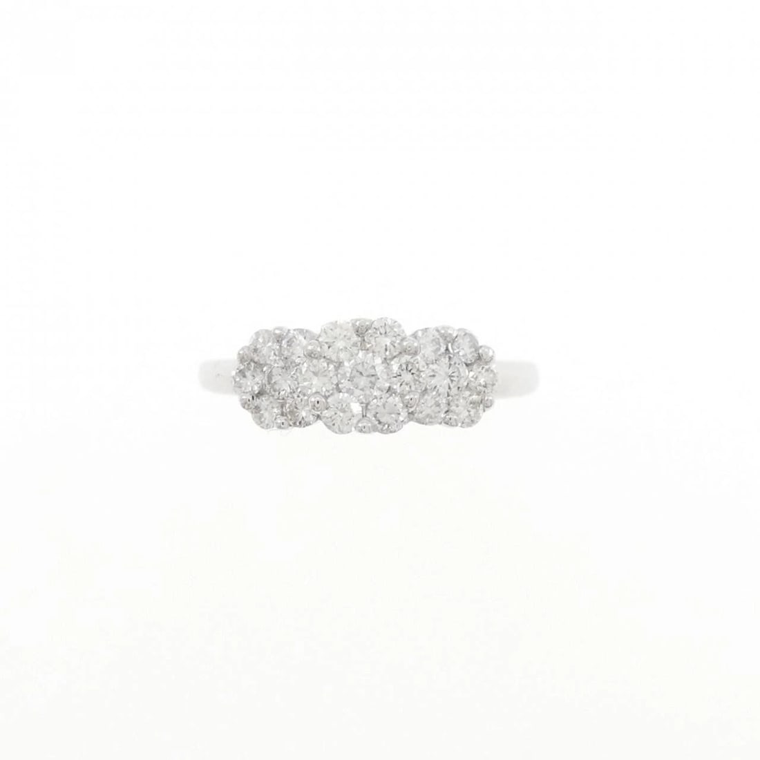 K18WG FLOWER DIAMOND RING - 2