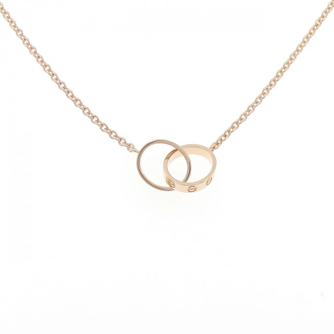 CARTIER BABY LOVE NECKLACE: Cartier Baby Love Necklace Brand: Cartier Type: Necklace Material: 750 Pink Gold, Color: Pink Gold Size: 44cm,ActualSize Max W: 9.8mm Chain Max. W: 1.8mm Accessories: None Accessories Noti