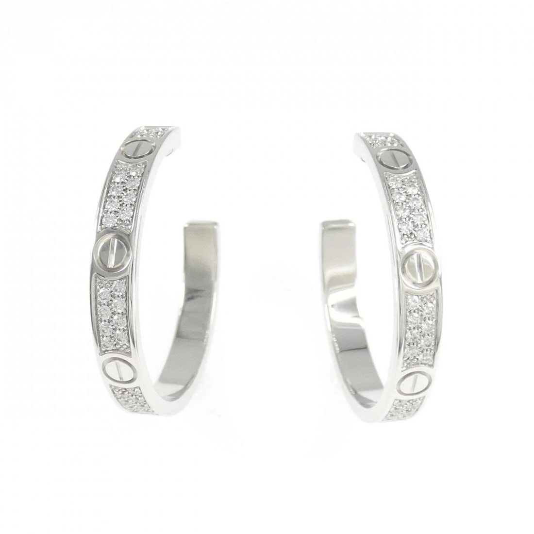 CARTIER LOVE PIERCE: Cartier Love Pierce Brand: CARTIER Type: Pierce/Earring Material: 750 white gold, Main Stone/Creation Natural Color: white gold Size: Actual Size Approx. length x width: 24.8mm x 3.6mm 