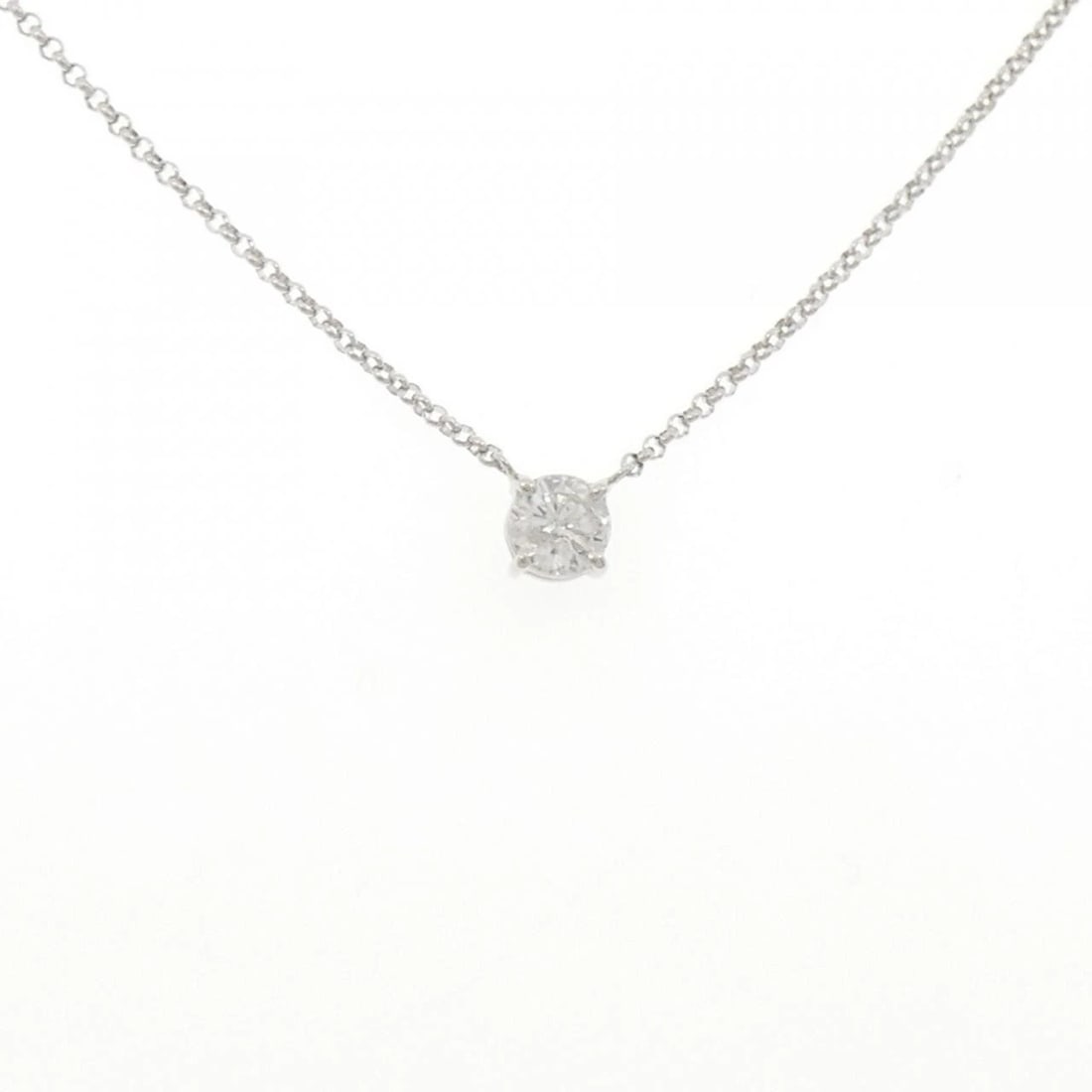 PT900 PT850 SOLITAIRE DIAMOND NECKLACE: PT900 PT850 Solitaire Diamond Necklace Brand: Unbranded Type: Necklace Material: Platinum 900 Platinum 850, Main Stone/Creation Natural Color: Silver Size: 40cmActualSizePendant top H x W:
