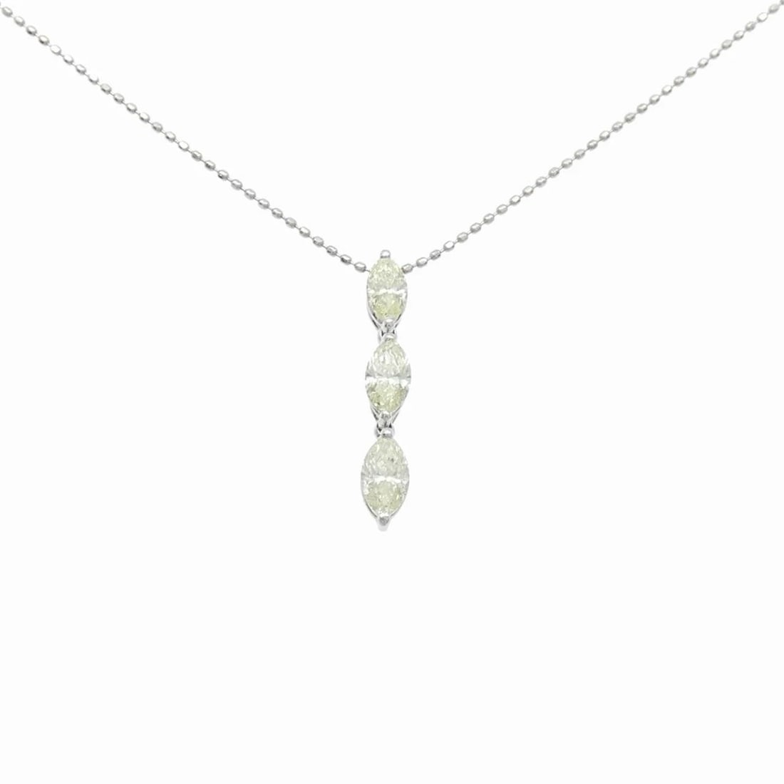 PT900 PT850 DIAMOND NECKLACE: PT900 PT850 Diamond Necklace Brand: Unbranded Type: Necklace Material: Platinum 900 Platinum 850, Main Stone/Creation Natural Color: Silver Size: 46cmActualSizePendant top H x W: 22.6mmx3.4mm