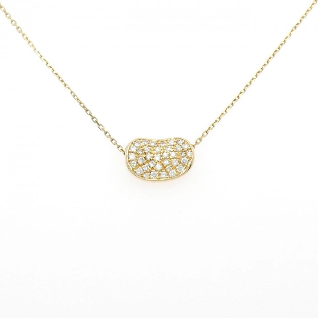 K18PG PAVE DIAMOND NECKLACE: K18PG Pave Diamond Necklace Brand: Unbranded Type: Diamond Necklace Material: 18K pink gold, Main Stone/Creation Natural Color: pink gold Size: 40cm Actual Size Pendant length approx. x width