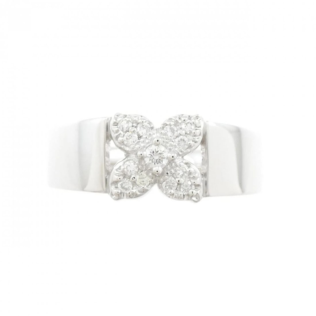 K18WG FLOWER DIAMOND RING - 2