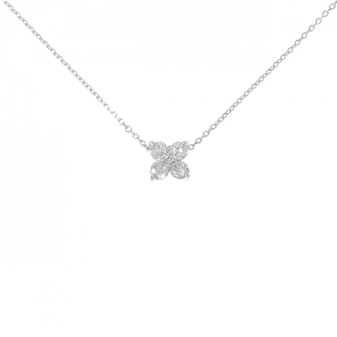 K18WG FLOWER DIAMOND NECKLACE: K18WG Flower Diamond Necklace Brand: Unbranded Type: Necklace Material: K18 White Gold, Main Stone/Creation Natural Color: white gold Size: 45cm ActualSizePendant top H x W: 7.1mmx7.1mm Chain