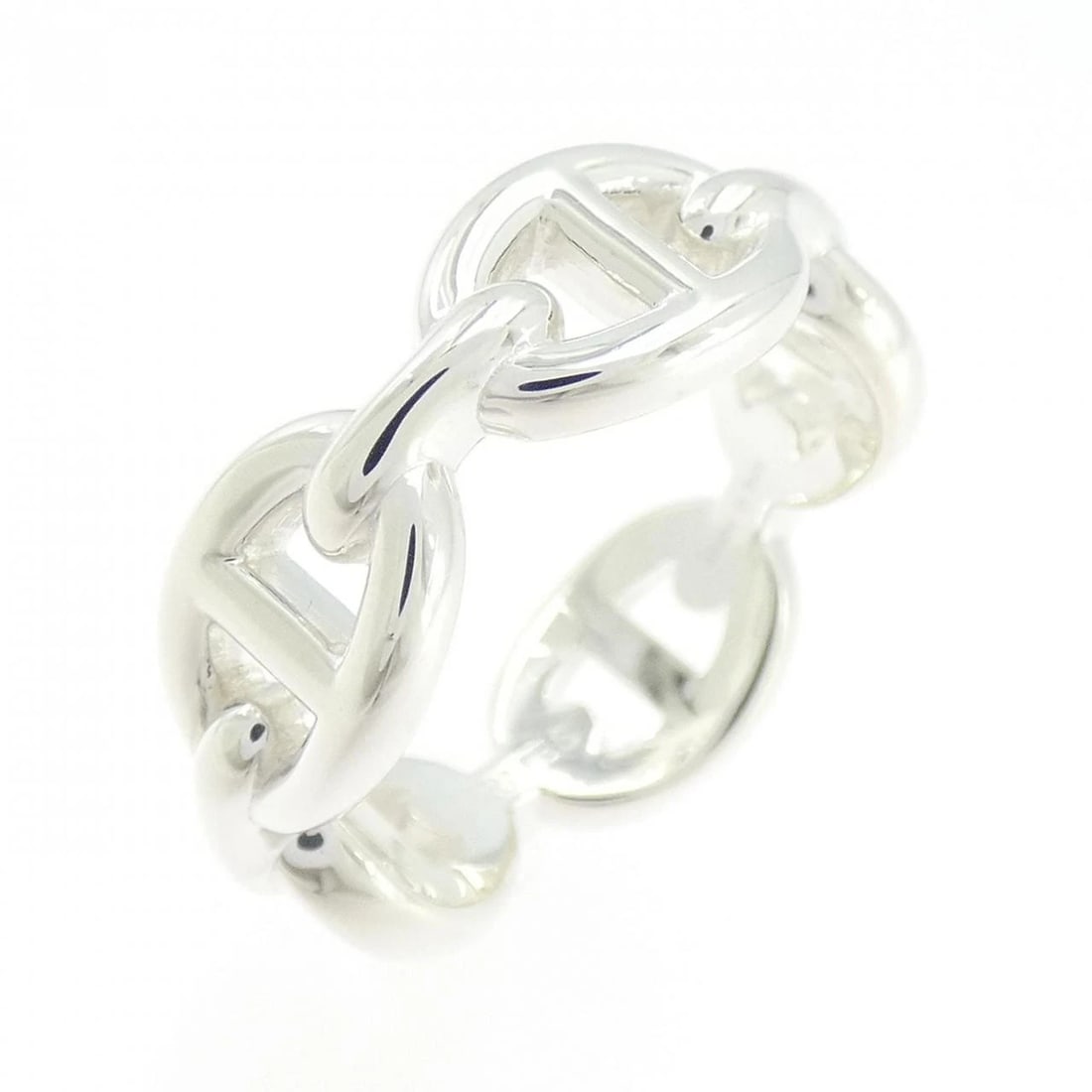 HERMES CHAINE D'ANCRE ENCHENE RING: HERMES Chaine d'Ancre Enchene Ring Brand: HERMES Type: Ring Material: 925 Silver, Color: Silver Size: 6.5 (US size) Accessories: None Accessories Notice: When purchasing pre-owned goods,