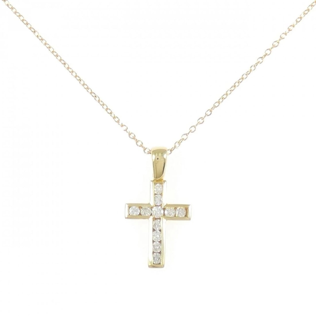 750YG K18YG CROSS DIAMOND NECKLACE: 750YG K18YG Cross Diamond Necklace Brand: Unbranded Type: Necklace Material: 750 Yellow Gold K18 Yellow Gold, Main Stone/Creation Natural; Color: Yellow Gold Size: 40cmActualSize Pendant top H