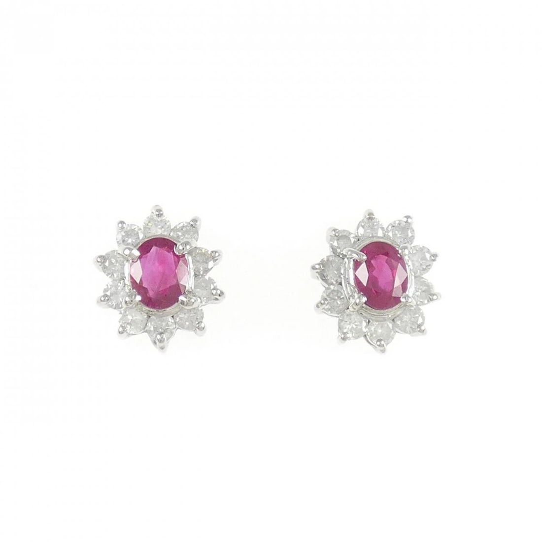 PT900 RUBY EARRINGS: PT900 Ruby Earrings Brand: Unbranded Type: Earrings Material: Platinum 900, Main Stone/Creation Natural Color: platinum Size: 8.25US Accessories: None Accessories Notice: When purchasing p